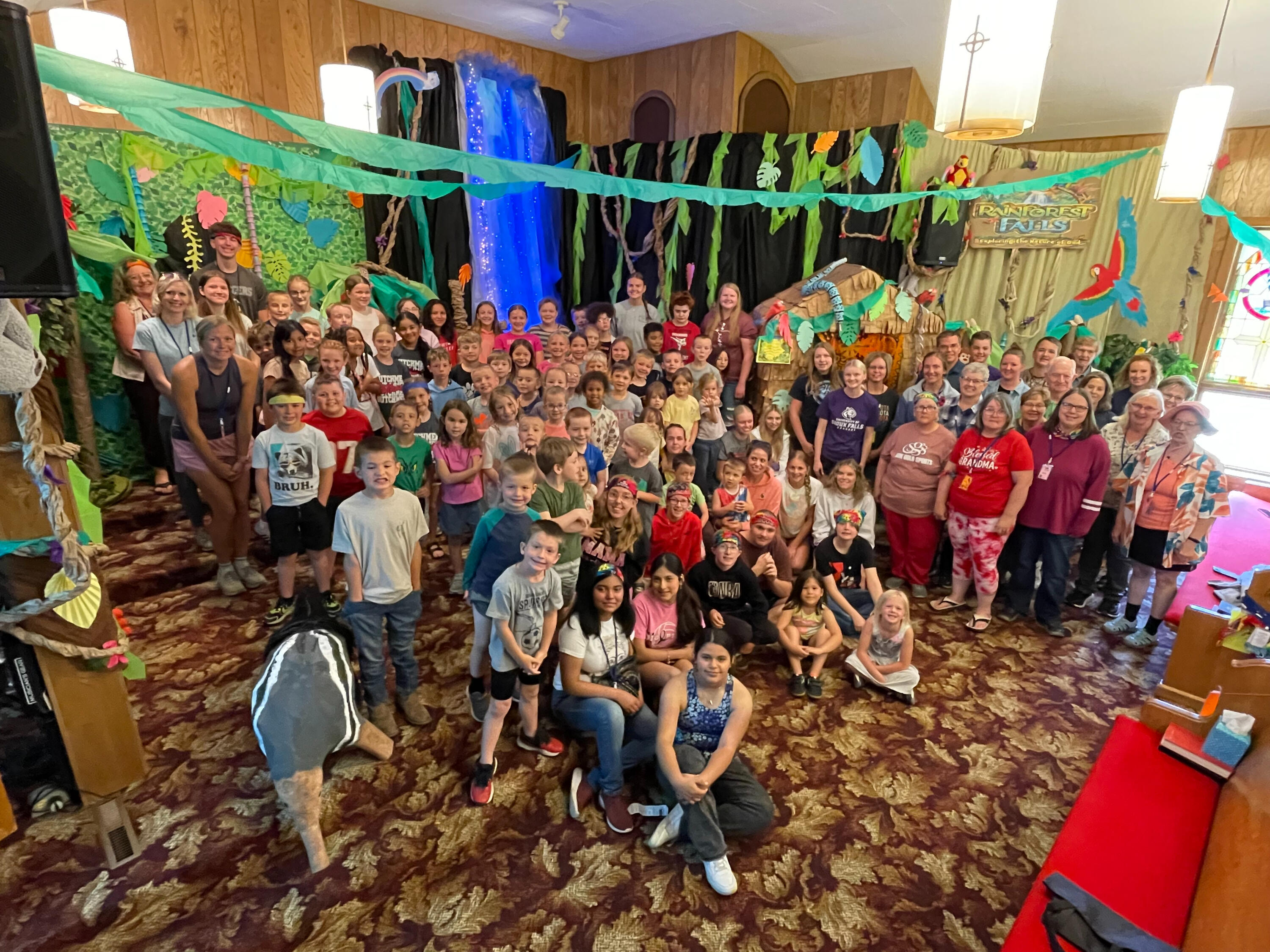 VBS2025 Vacation Bible School leaders and children