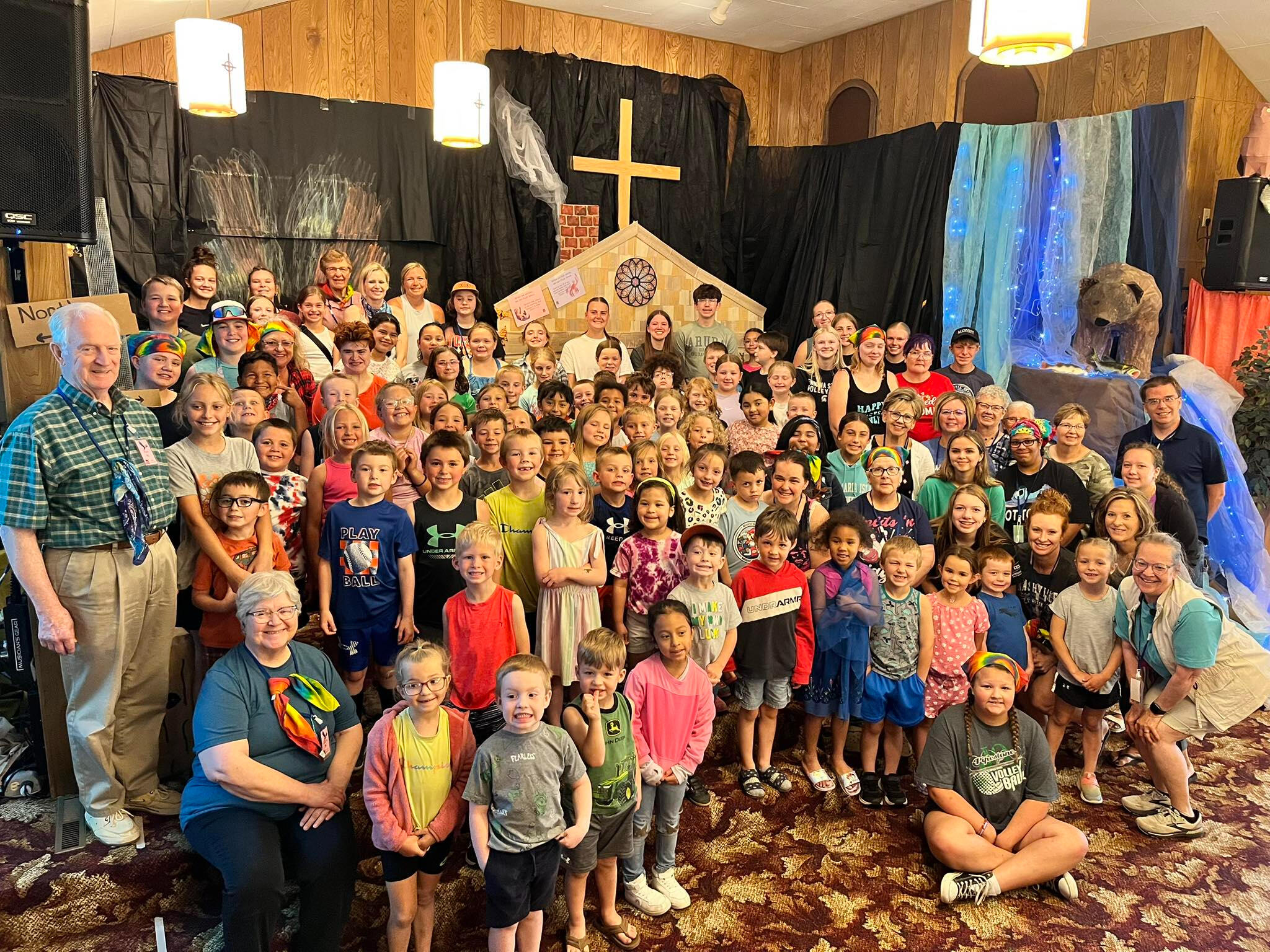 VBS2025 Vacation Bible School leaders and children